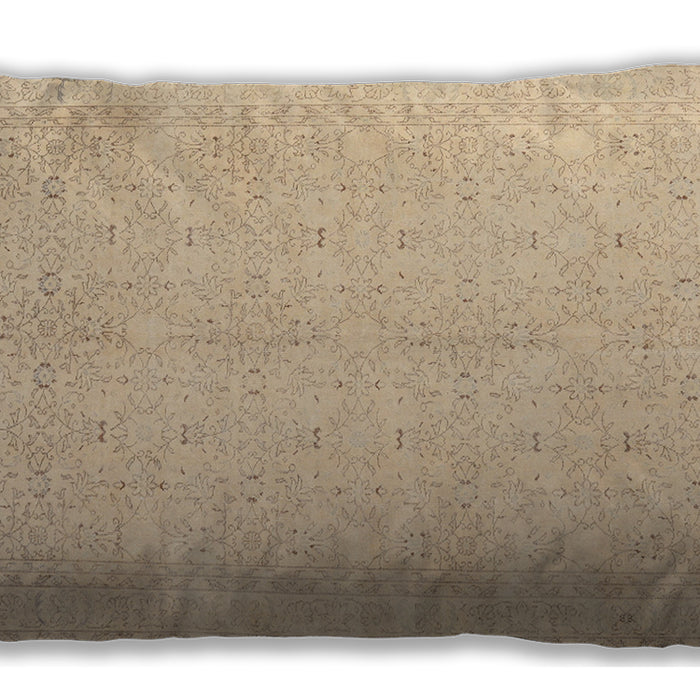 Traditional Classic Rectangular Brown Gold Lumbar Throw Pillow, 13 inch by 19 inch, lbtr3575