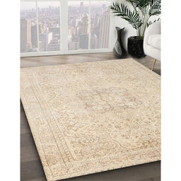 Machine Washable Traditional Deep Peach Orange Rug in a Family Room, wshtr3578