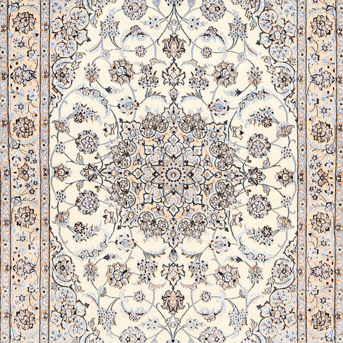 Traditional Champagne Beige Medallion Rug, tr357