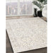 Machine Washable Traditional Champagne Beige Rug in a Family Room, wshtr3581