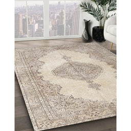 Traditional Camel Brown Persian Rug in Family Room, tr3589