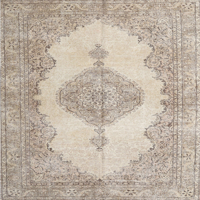 Square Traditional Camel Brown Persian Rug, tr3589