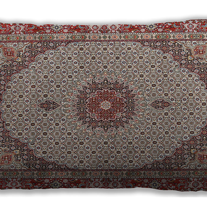 Traditional Classic Rectangular Tan Brown Lumbar Throw Pillow, 13 inch by 19 inch, lbtr3590