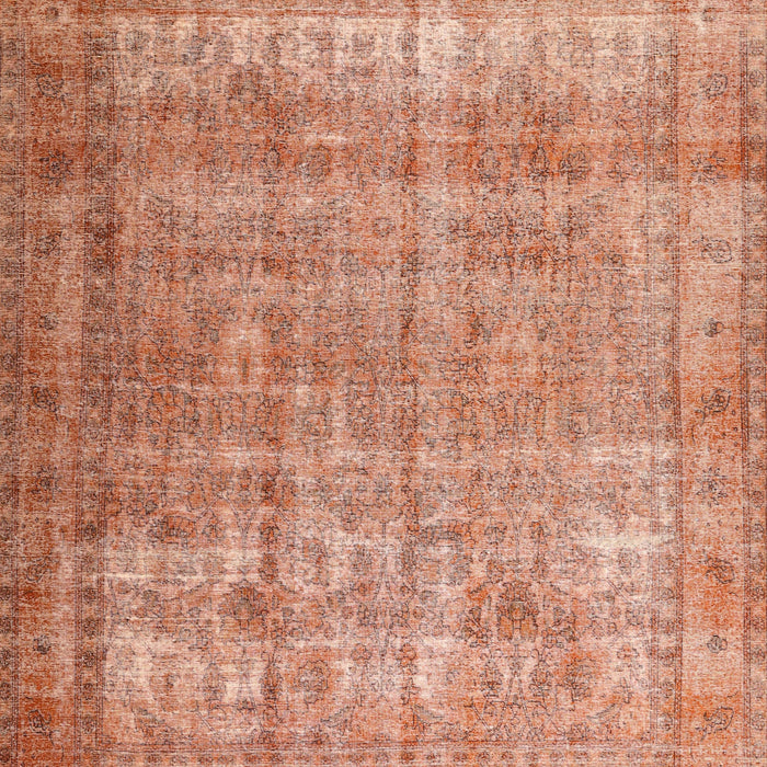 Machine Washable Traditional Light Salmon Rose Pink Rug, wshtr3592