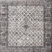 Square Traditional Carbon Gray Persian Rug, tr3597