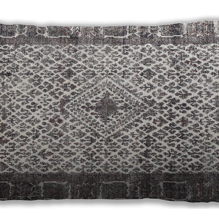 Traditional Classic Rectangular Carbon Gray Lumbar Throw Pillow, 13 inch by 19 inch, lbtr3597