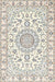 Traditional Blanched Almond Beige Medallion Rug, tr359