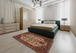 Traditional Saffron Red Persian Rug in a Bedroom, tr35