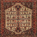 Square Traditional Saffron Red Persian Rug, tr35