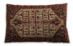 Traditional Classic Rectangular Saffron Red Lumbar Throw Pillow, 13 inch by 19 inch, lbtr35