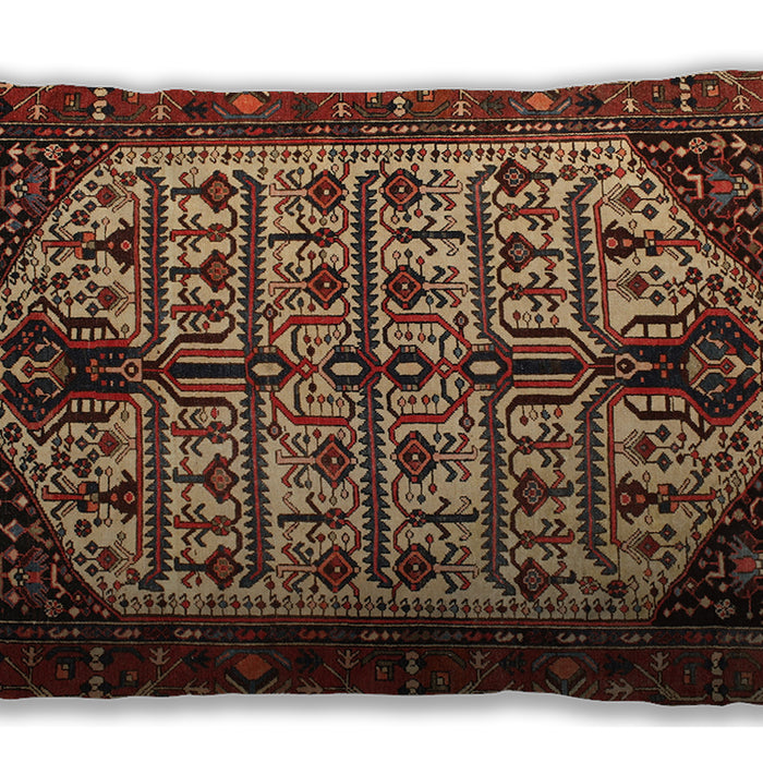 Traditional Classic Rectangular Saffron Red Lumbar Throw Pillow, 13 inch by 19 inch, lbtr35