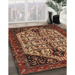 Machine Washable Traditional Saffron Red Rug in a Family Room, wshtr35