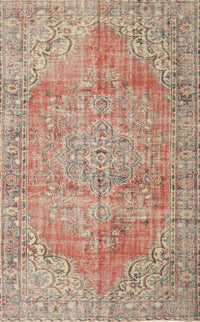 Machine Washable Traditional Rust Pink Rug, wshtr3601