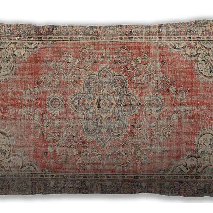 Traditional Classic Rectangular Rust Pink Lumbar Throw Pillow, 13 inch by 19 inch, lbtr3601