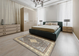 Traditional Brown Persian Rug in a Bedroom, tr3604