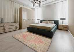 Traditional Brown Persian Rug in a Bedroom, tr3605