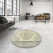 Round Machine Washable Traditional Brown Rug in a Office, wshtr3608