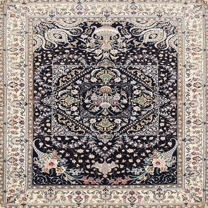 Square Traditional Taupe Brown Persian Rug, tr360