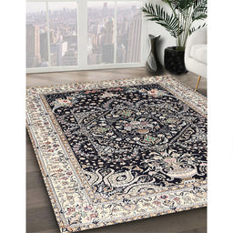 Machine Washable Traditional Taupe Brown Rug in a Family Room, wshtr360