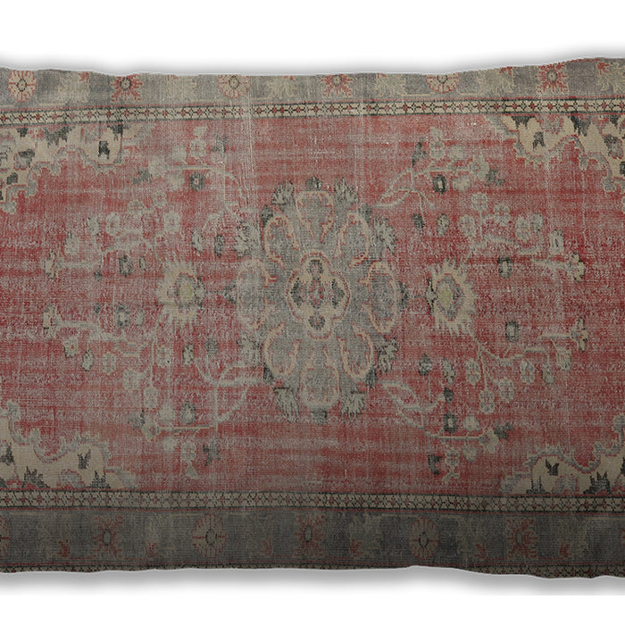 Traditional Classic Rectangular Rust Pink Lumbar Throw Pillow, 13 inch by 19 inch, lbtr3610