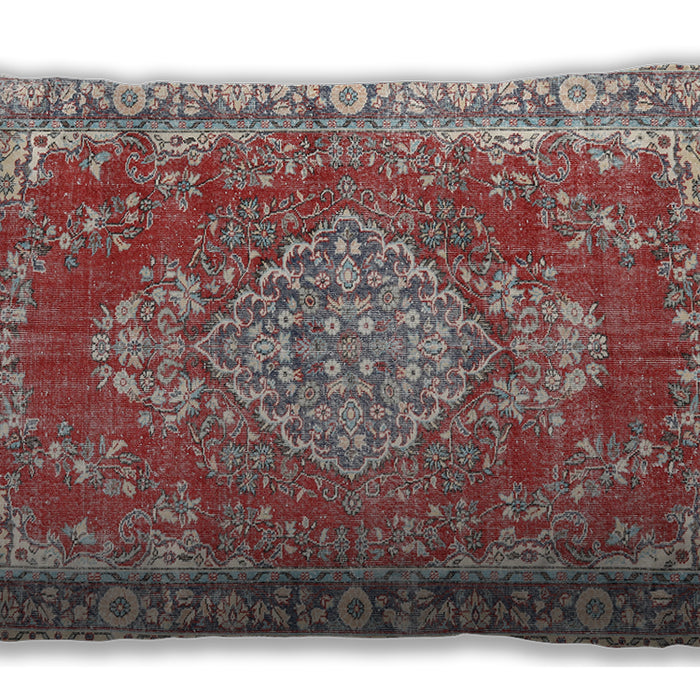 Traditional Classic Rectangular Cherry Red Lumbar Throw Pillow, 13 inch by 19 inch, lbtr3611