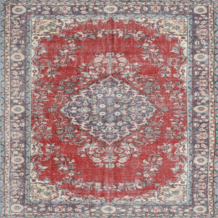 Square Traditional Cherry Red Persian Rug, tr3611