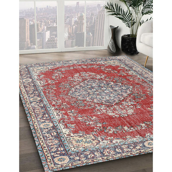 Traditional Cherry Red Persian Rug in Family Room, tr3611