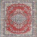 Round Machine Washable Traditional Cherry Red Rug, wshtr3611