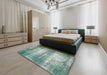 Traditional Green Persian Rug in a Bedroom, tr3612