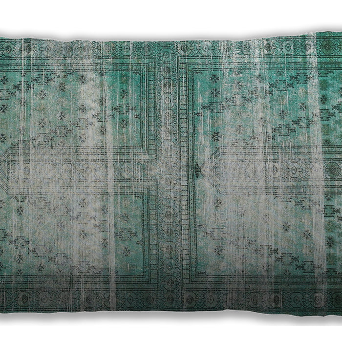 Traditional Classic Rectangular Dull-Sea Green Lumbar Throw Pillow, 13 inch by 19 inch, lbtr3612