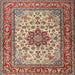 Round Machine Washable Traditional Fire Brick Red Rug, wshtr3613