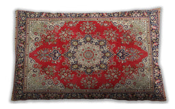Traditional Classic Rectangular Red Lumbar Throw Pillow, 13 inch by 19 inch, lbtr3615