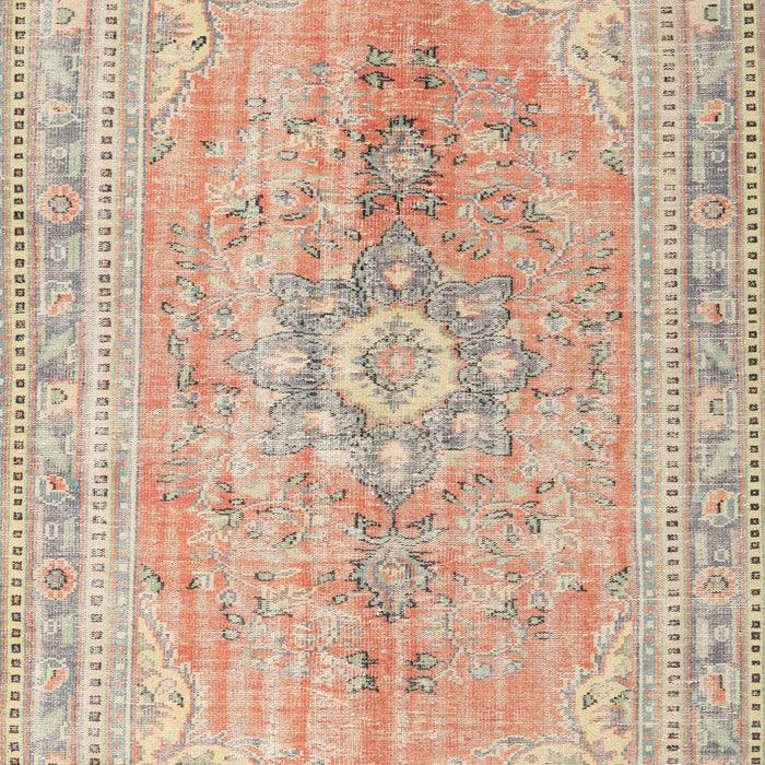 Machine Washable Traditional Orange Salmon Pink Rug, wshtr3616