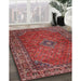 Machine Washable Traditional Dark Almond Brown Rug in a Family Room, wshtr3618