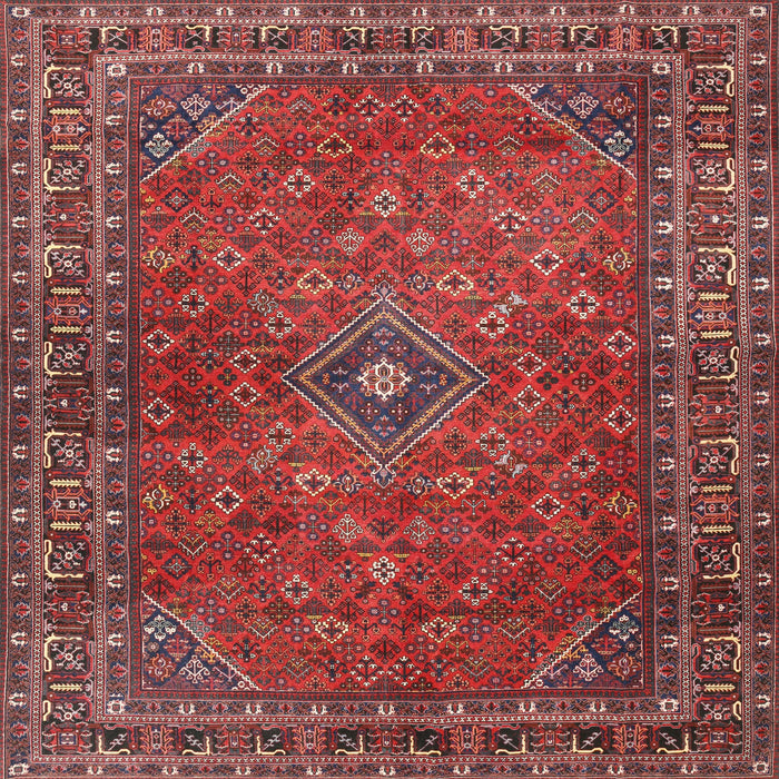 Square Traditional Dark Almond Brown Persian Rug, tr3618