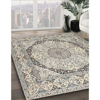 Traditional Wheat Beige Medallion Rug, tr361