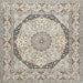 Square Traditional Wheat Beige Medallion Rug, tr361