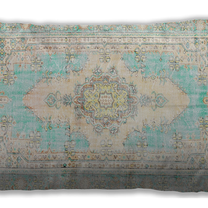 Traditional Classic Rectangular Sage Green Lumbar Throw Pillow, 13 inch by 19 inch, lbtr3621