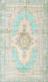 Machine Washable Traditional Sage Green Rug, wshtr3621