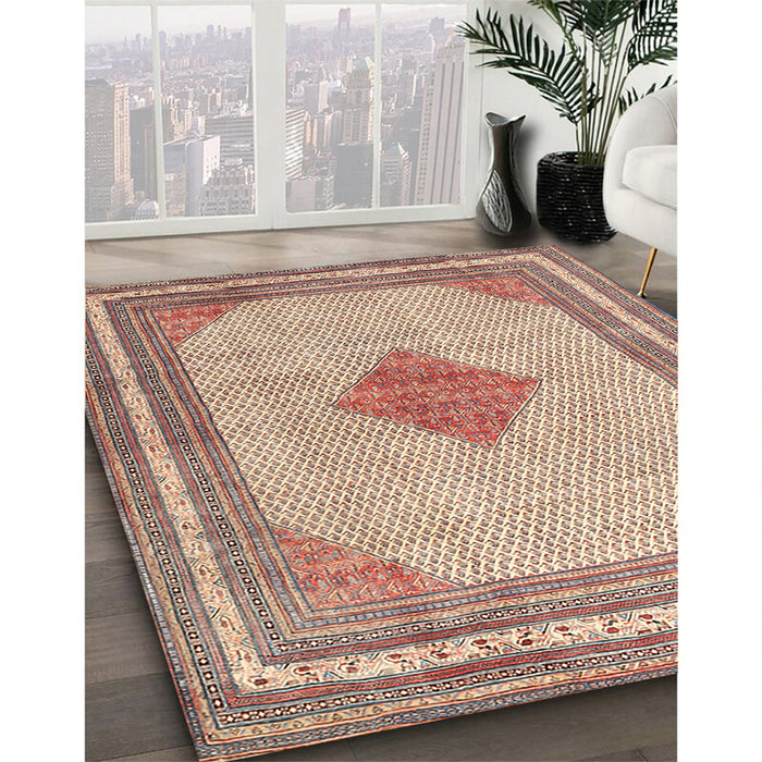 Traditional Cherry Red Persian Rug in Family Room, tr3622