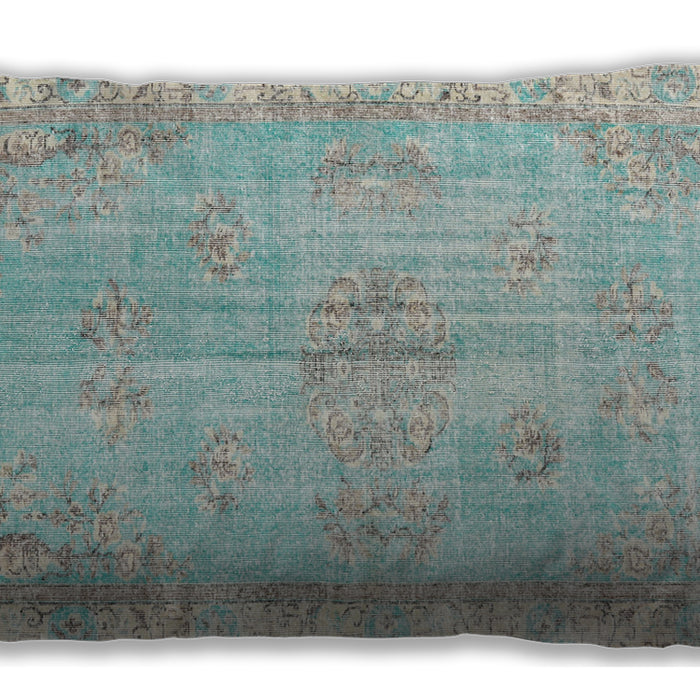 Traditional Classic Rectangular Magic Mint Green Lumbar Throw Pillow, 13 inch by 19 inch, lbtr3623