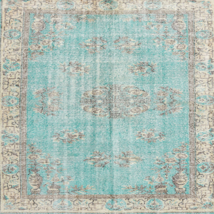 Square Traditional Mint Green Persian Rug, tr3623