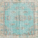 Square Traditional Mint Green Persian Rug, tr3623