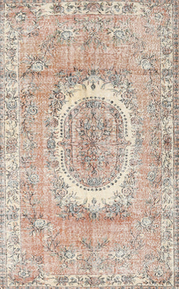 Machine Washable Traditional Orange Salmon Pink Rug, wshtr3624