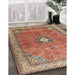 Traditional Fire Brick Red Persian Rug in Family Room, tr3625