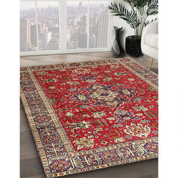 Machine Washable Traditional Camel Brown Rug in a Family Room, wshtr3626