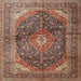 Round Machine Washable Traditional Peru Brown Rug, wshtr3628