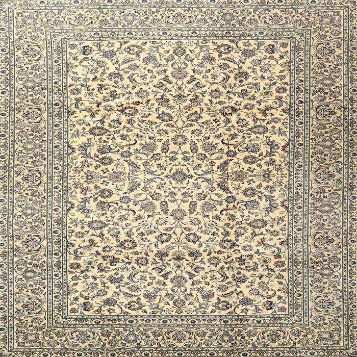 Round Machine Washable Traditional Khaki Gold Rug, wshtr3629