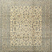 Round Machine Washable Traditional Khaki Gold Rug, wshtr3629