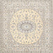 Square Traditional Rosy Brown Pink Medallion Rug, tr362